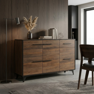 Comò Designer Comodini Armadio a cassetti Armadio Design Legno Scaffale Marrone