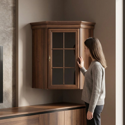 Mobile Buffet Nuovi Armadi da Sala da Pranzo Marroni, Nuovo Mobiletto da Parete in Legno Prezioso