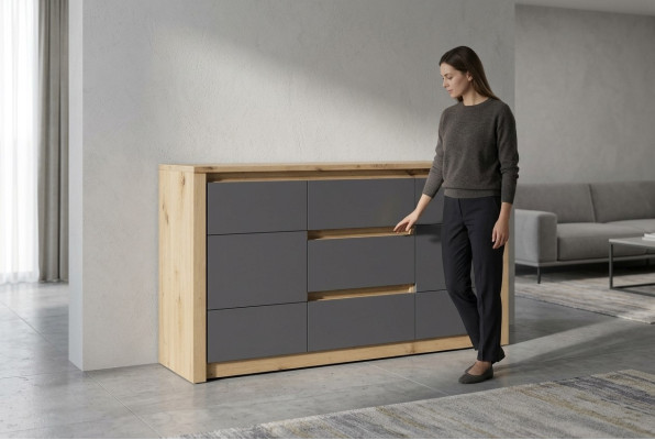 Design mobili soggiorno credenza in legno moderna cassettiera armadio nuovo