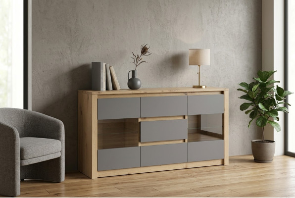 Design mobili soggiorno credenza in legno moderna cassettiera armadio nuovo
