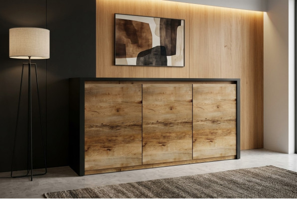 Mobili comò design, scaffali, armadio, armadi in legno marrone, armadietto alto, comò.