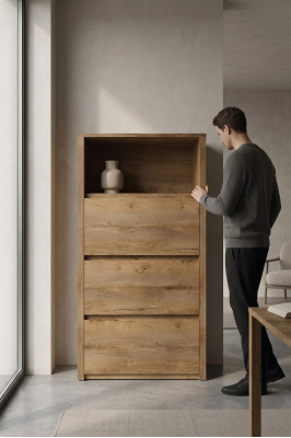 Mobile cassettiera in legno massello design Nuova cassettiera armadio armadi Nuovo