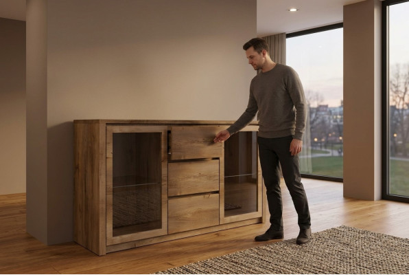 Comodini in legno Armadi Nuovo Vassoio Armadio Comò Massiccio Consolle Mobili Nuovo