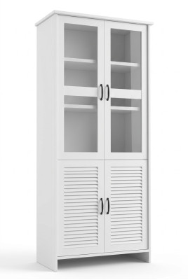 Legno Vetro Armadio Vetrine Armadi Bianco Country Armadio alto Vetrina Armadio