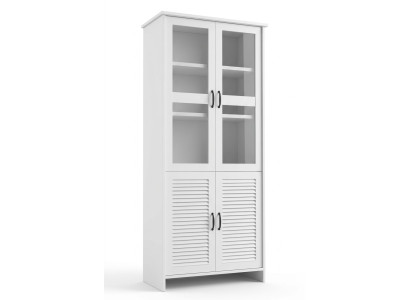 Legno Vetro Armadio Vetrine Armadi Bianco Country Armadio alto Vetrina Armadio