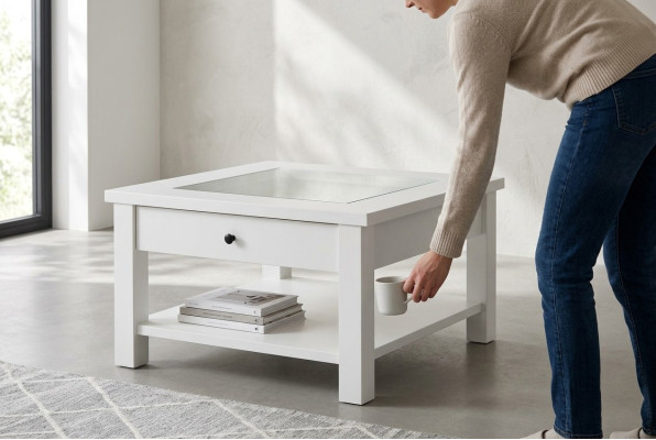 Tavolo in legno Tavolini in legno mobili da soggiorno massicci 93x93cm tavoli massicci