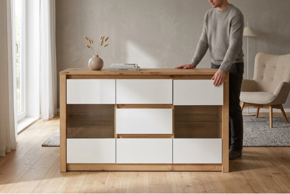 Soggiorno Scaffale Legno Lusso Mobili Designer Credenza Buffet Mobile Armadio Nuovo
