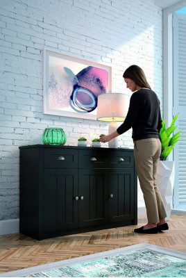 Casa di campagna Verde Comò in legno Credenza Armadio alto Comò Credenza.