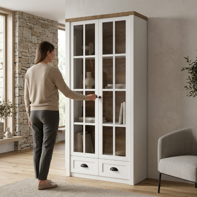 Classico Vetro Bar Mobile in legno Armadio in vetro Vetrina Vetrina da salotto