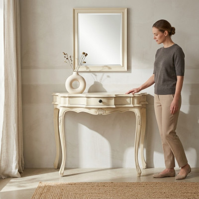 Tavolo console bianco in legno per telefono, tavolo da corridoio, tavolo a muro nuovo