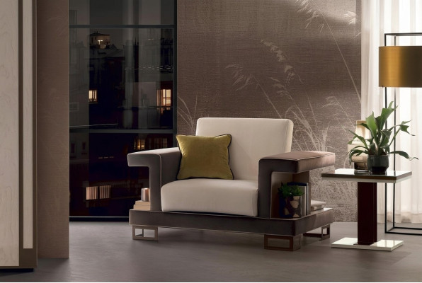 Poltrona Design Seduta Imbottita Club Relax Nuova Tessuto Lounge TV Monoposto