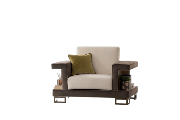 Poltrona Design Seduta Imbottita Club Relax Nuova Tessuto Lounge TV Monoposto