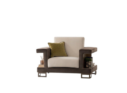 Poltrona Design Seduta Imbottita Club Relax Nuova Tessuto Lounge TV Monoposto