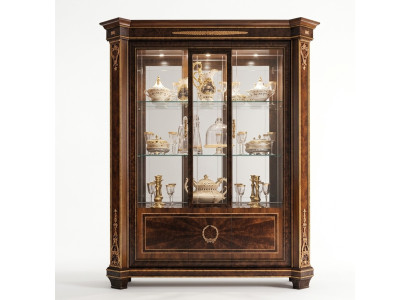 Vetrina Armadio Vetrine Soggiorno Vetrine Mobili Design Rococò Barocco Legno nuovo