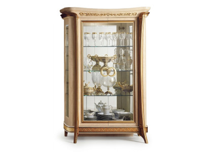 Vetrina Vetrine Armadio Vetrina Vetro Soggiorno Scaffale Rococò Barocco Legno Autentico
