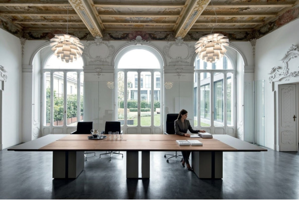 Studio di design in legno Ufficio Mobili Tavoli di incontro Tavolo per conferenze Moderno