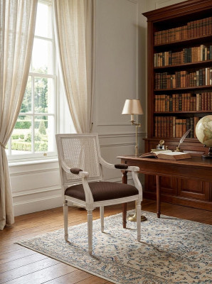 Sedie da pranzo in tessuto di design di lusso beige nuove Sedia da pranzo con braccioli