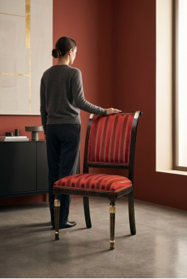 Sedia Seduta Imbottita Sedia Italia Lusso Sedie da Pranzo Tessuto Legno 1x Poltrona con Schienale