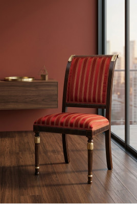 Sedia Seduta Imbottita Sedia Italia Lusso Sedie da Pranzo Tessuto Legno 1x Poltrona con Schienale