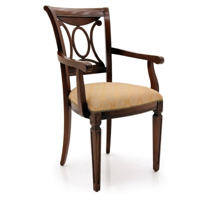 Design poltrona imbottita Sedia da ufficio Sedia da pranzo in legno con braccioli Classico Nuovo