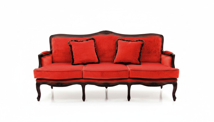 Design classico imbottito divano di lusso in pelle tessile 3 posti nuovo H5