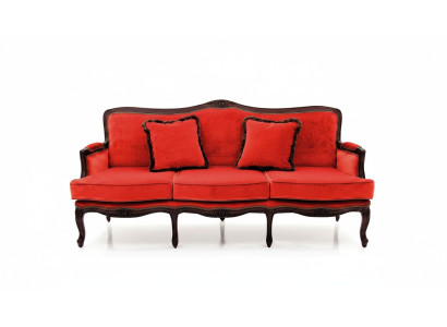 Design classico imbottito divano di lusso in pelle tessile 3 posti nuovo H5