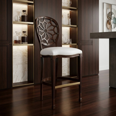 Poltrone Lounge Club di lusso in legno, sedie design, sgabello da bar, sgabello.