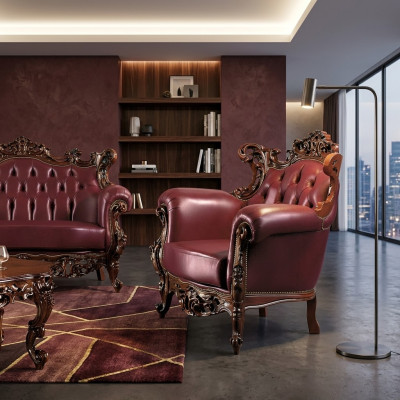 Poltrona 90 x 82 cm Divano Imbottito Design in Pelle 1 Posto Sedile Divano Nuovo