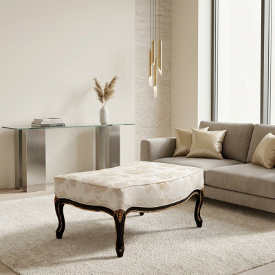 Design sgabello poggiapiedi sedile imbottito panchina imbottita tessuto legno stile