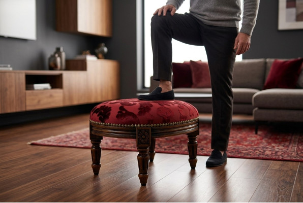 Lussuoso poggiapiedi di design: sgabello multifunzionale in stile squisito.
