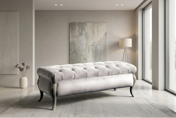 Chesterfield Design Poggiapiedi Pouf ovale Pouf poggiapiedi Mobili Pouf imbottito Sgabello da seduta