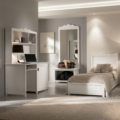 Letto Scrivania Camera da letto Design Hotel Arredi Specchi Set di 4 pezzi