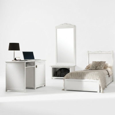 Letto Scrivania Camera da letto Design Hotel Arredi Specchi Set di 4 pezzi