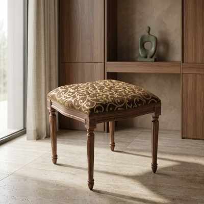 Soggiorno Pouf in legno e tessuto Pouf Ottoman Pouf per sedersi Pouf da seduta Pouf da seduta