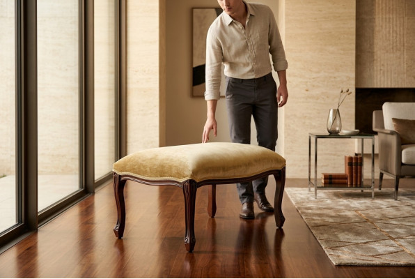 Abitate Panchine da seduta Tessuto Beige Design Sgabello Poggiapiedi Mobili