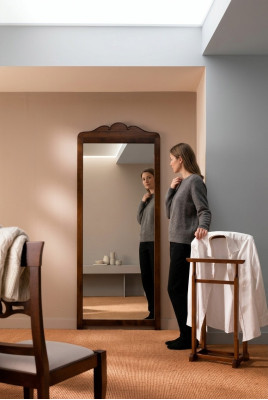 Classico design cornice in legno reale XL specchio 84*3*205cm Nuovo mobile con specchio
