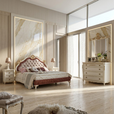 Set completo da camera da letto design 5 pezzi letto comodino cassettiera Set italiana.