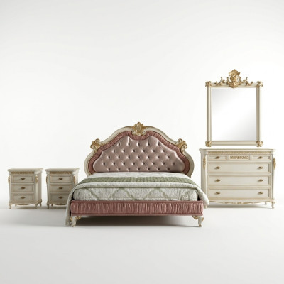 Set completo da camera da letto design 5 pezzi letto comodino cassettiera Set italiana.