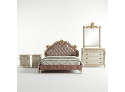 Set completo da camera da letto design 5 pezzi letto comodino cassettiera Set italiana.