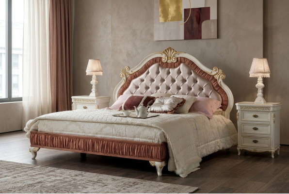 Design moderno Letti di lusso Mobili Nuovo letto 2x Comodino 3 pezzi Set camera da letto