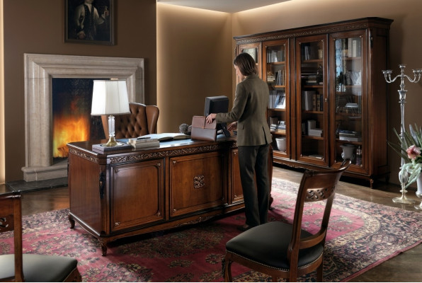 Design Ufficio Tavolo Scrivania Sedia Arredamento tavolo Sedia 2 pezzi Legno massiccio