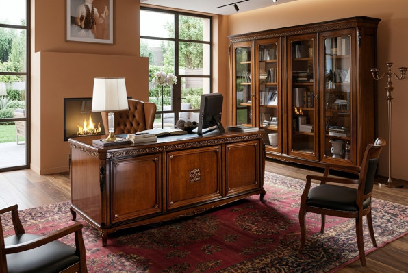 Design Ufficio Tavolo Scrivania Sedia Arredamento tavolo Sedia 2 pezzi Legno massiccio
