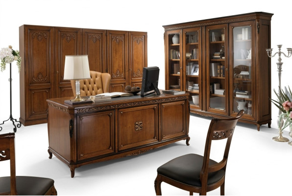 Design Ufficio Tavolo Scrivania Sedia Arredamento tavolo Sedia 2 pezzi Legno massiccio