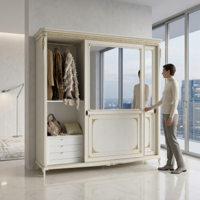 Armadi credenza Nuovo Design multiuso Legno nuovo Classico Scaffale Armadio vestiti