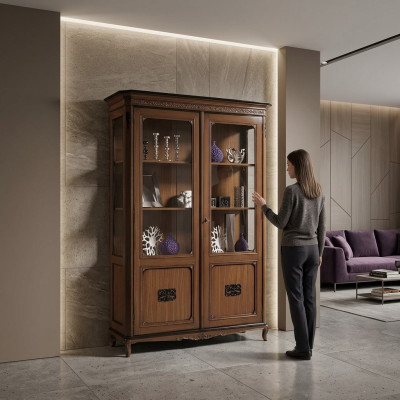 Mobili in vero legno credenza di lusso in legno design vetrina italiana buffet