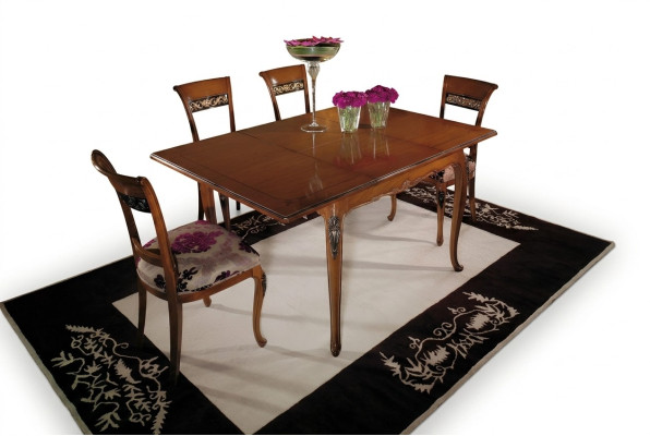 Tavoli da pranzo Mobili 110x110cm Tavoli in legno Design Camere da letto Tavolo in legno Tavolo Classico