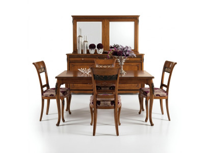Ess Stuhl Zimmer Set Sitz Garnitur 4x Stühle Klassisch Polster Design Neu Holz  Set di sedie per sala da pranzo con 4 sedie classiche con design imbottito in legno nuovo.