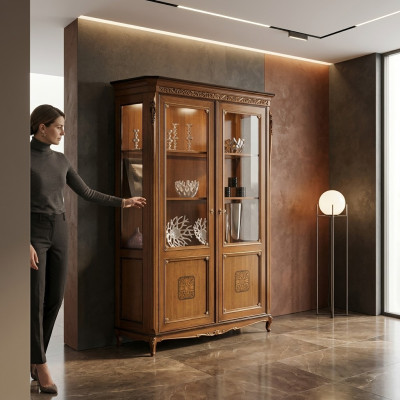 Vetrina in vetro armadio in legno massello vetrina mobili soggiorno credenza legno massello