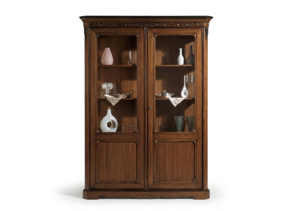 Vetrina in legno lussuosa, armadi classici, credenza in stile, mobili di design italiani marrone.