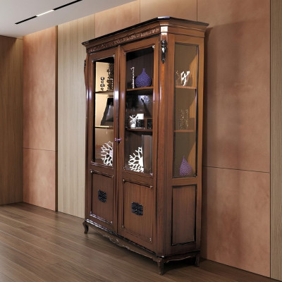 Mobili classici Mobili italiani Legno Marrone Vetrina Elegante vetrina